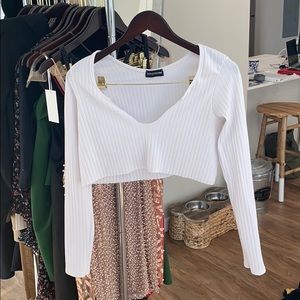 Pretty little thing white crop top